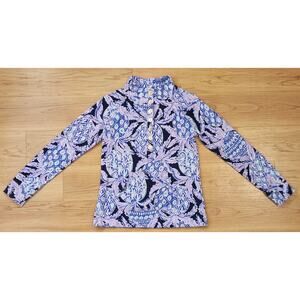 Lilly Pulitzer UPF 50+ Captain Popover Pockets Lilac Verbena Coco Sz S